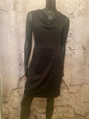 Molly Bracken Black Cowl Neck Crossover Dress